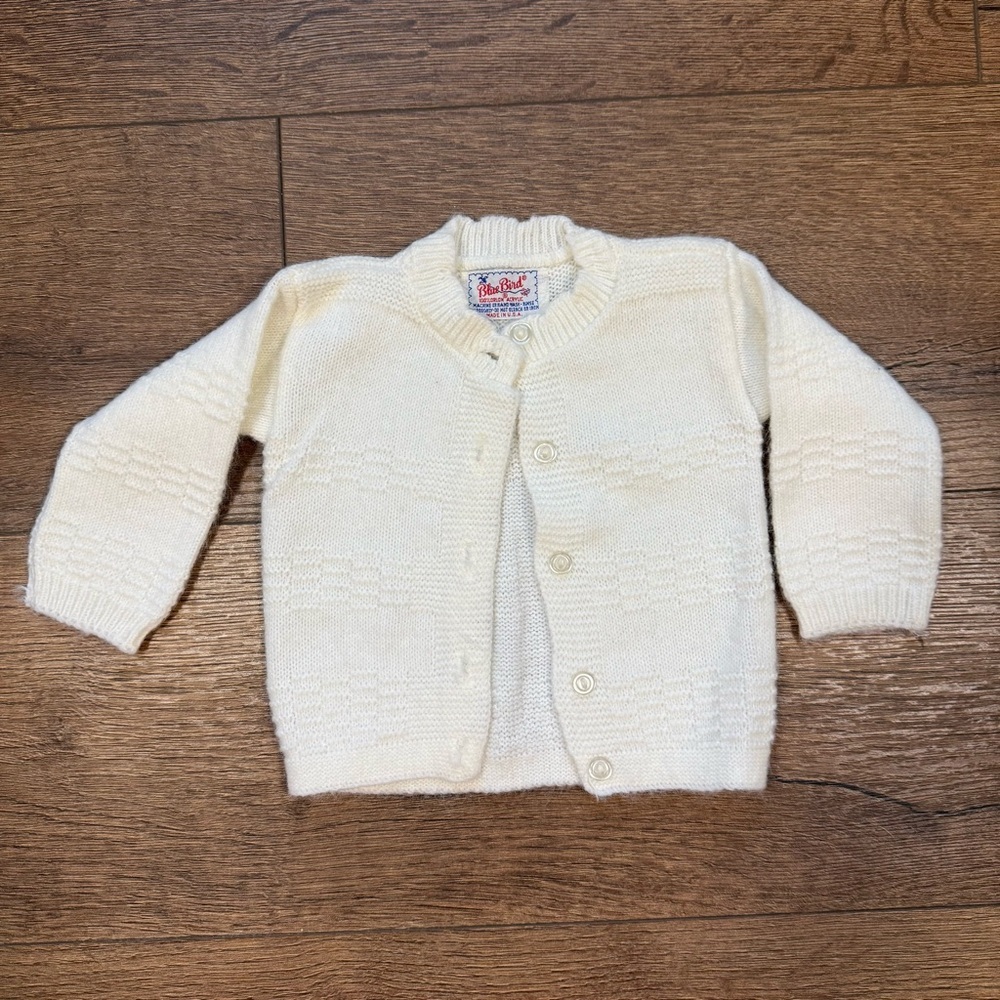 VINTAGE Blue‎ Bird infant cardigan